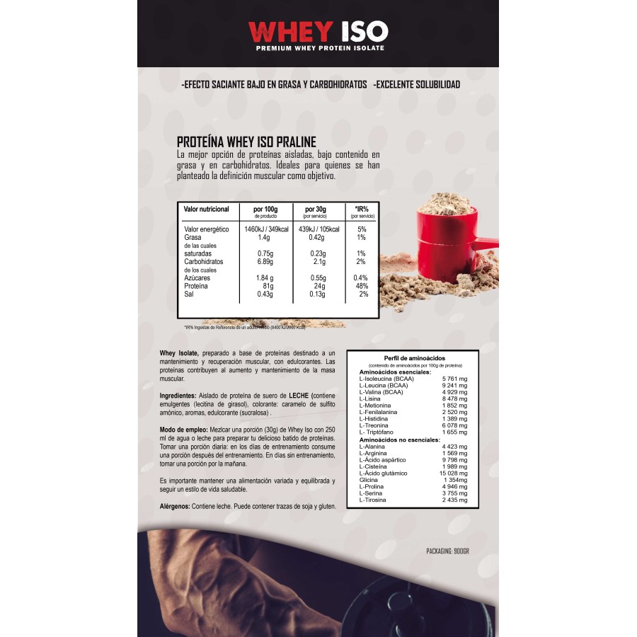 Voedingsinformatie Whey Pro Praliné 900g Elevenfit