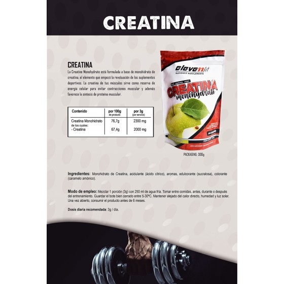 Näringsinformation: kreatinmonohydrat äpple 300 g