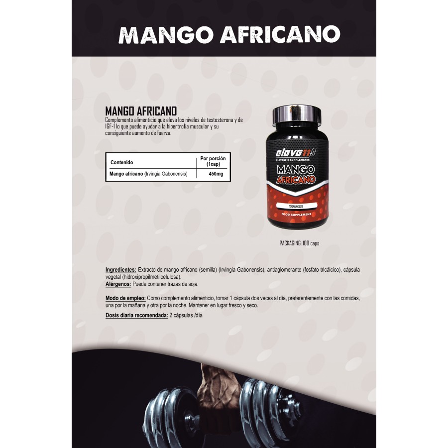 Voedingsinformatie Afrikaanse mango 100 capsules